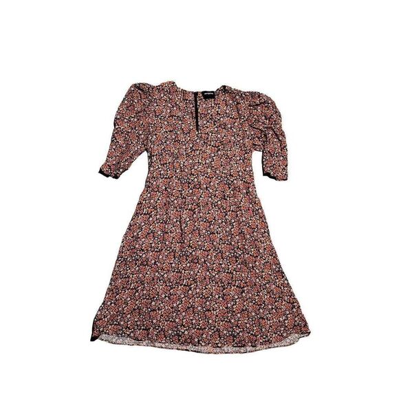 The Kooples Short Printed Dress Gathered Sleeves Floral Women's Small - Picture 2 of 6